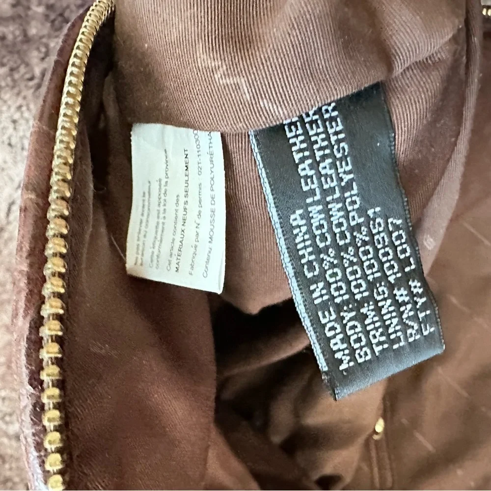 Vintage Via Spiga Hobo Brown Soft Leather Double Handle Tote Shoulder Bag Zipper